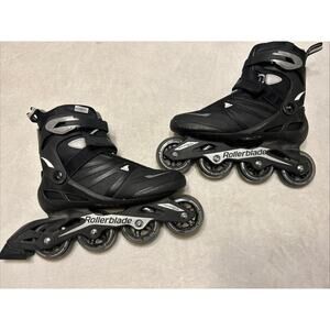 Rollerblade Zetrablade Men's Size 8 Inline Skate Black Silver Performance